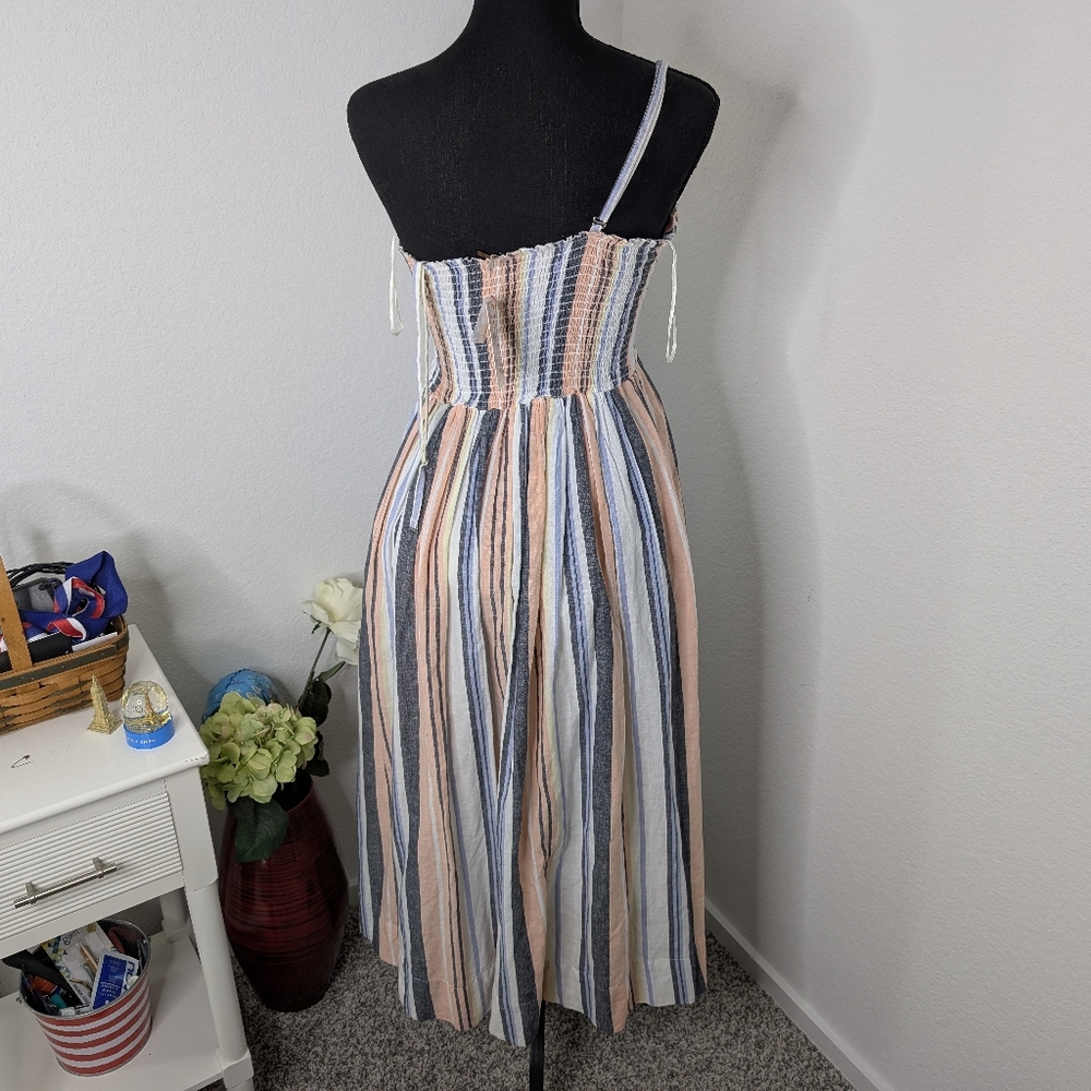 💘 Free People Lilah Striped Pleated Midi Tube Dress - Picture 3 of 6